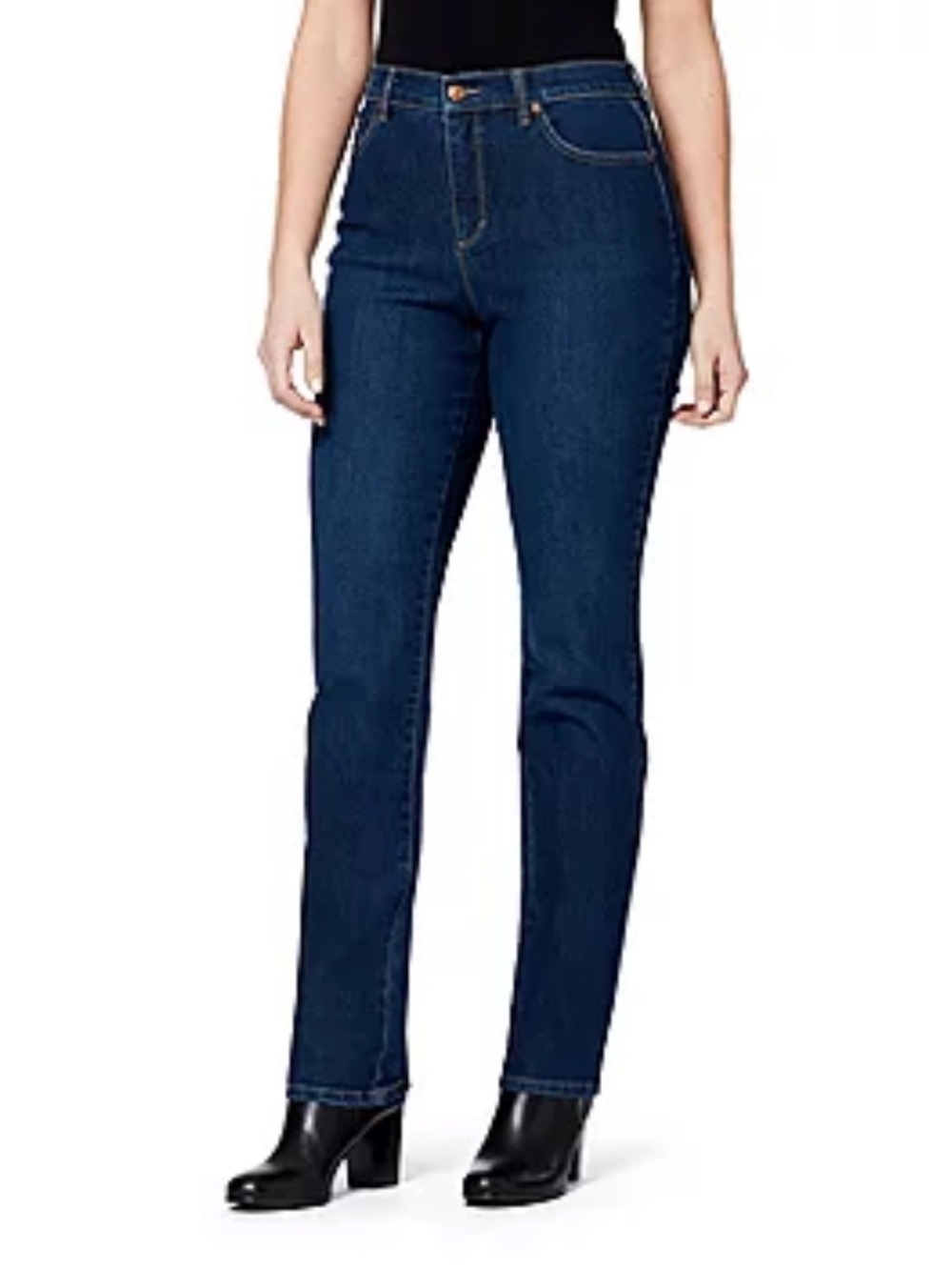 Gloria Vanderbilt Amanda Womens High Rise Stretch Fabric Tapered Leg Jean